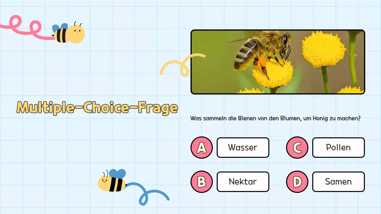 Gelbes Quiz für Schülerpräsentation