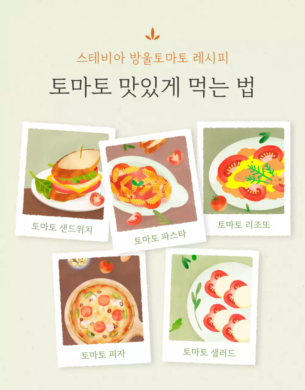 아이보리와 연두의 심플한 방울토마토 판매 홍보