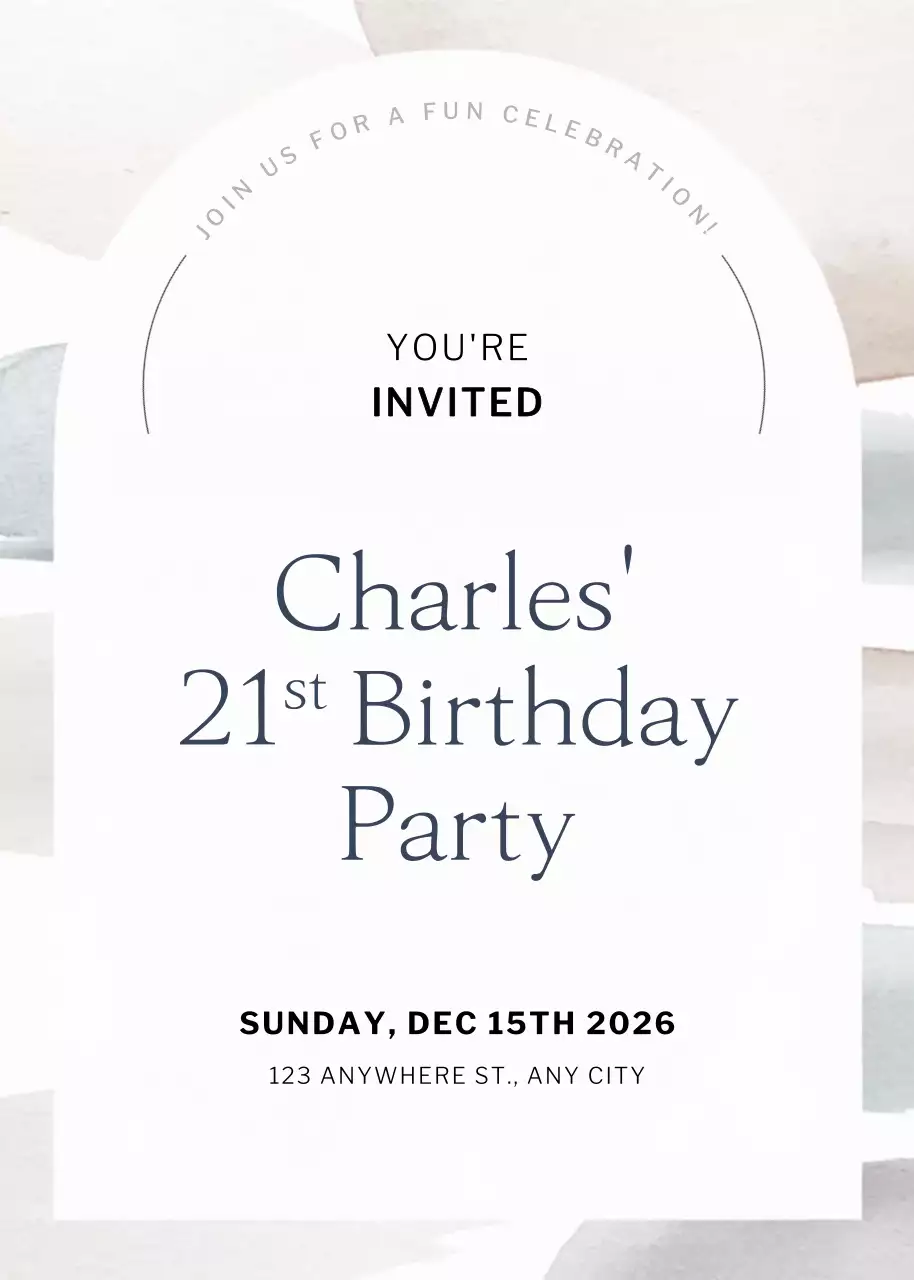 Thiệp mời sinh nhật tối giản màu trắng