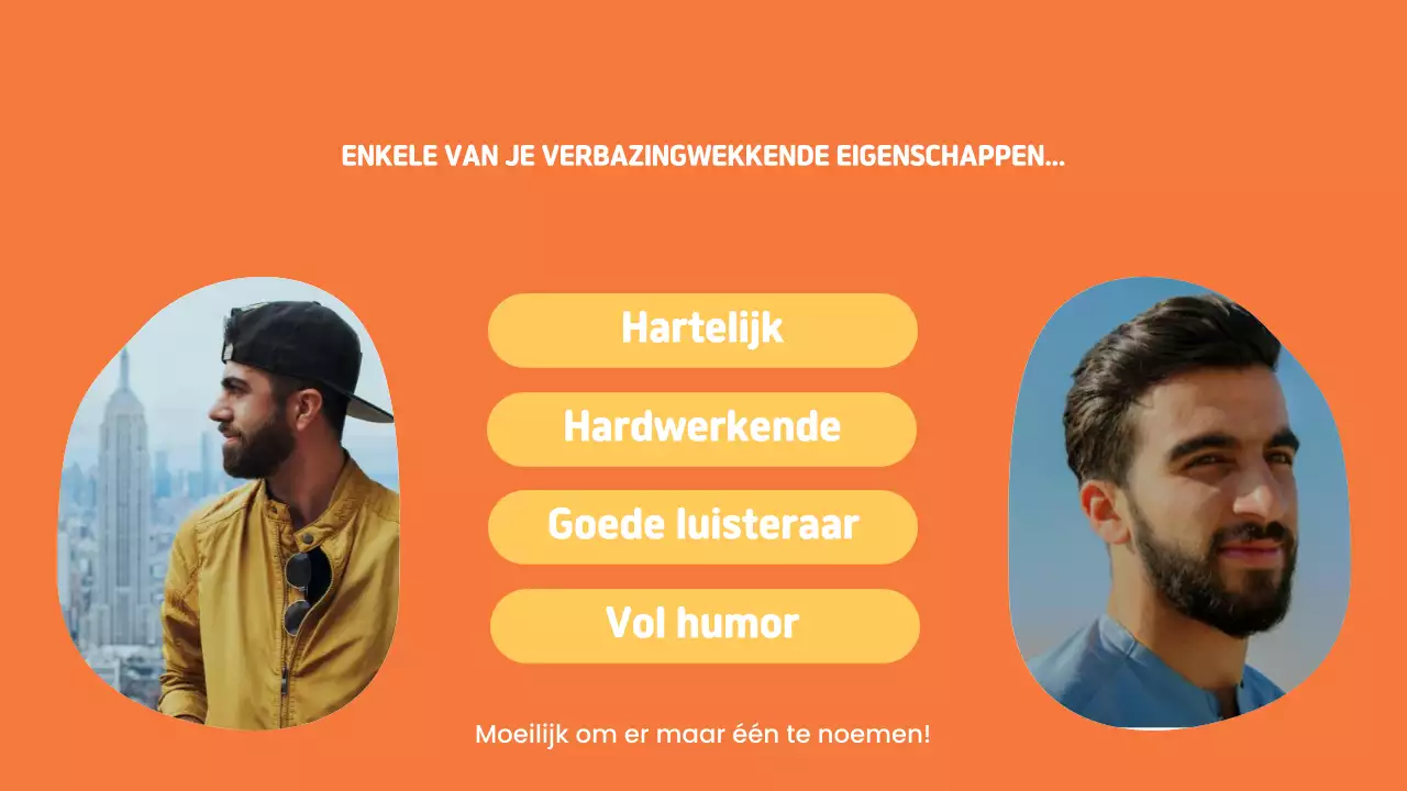 oranje eenvoudige verjaardagspresentatie