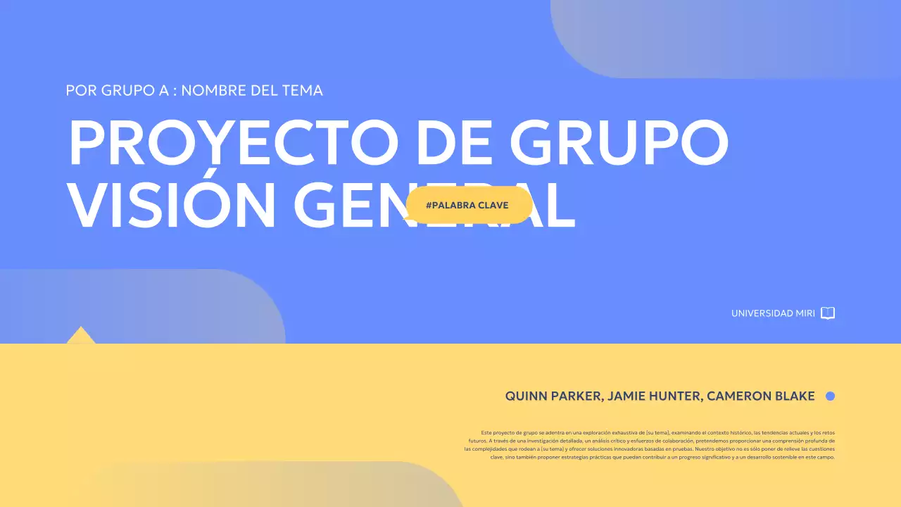 blue modern informe de proyecto de grupo