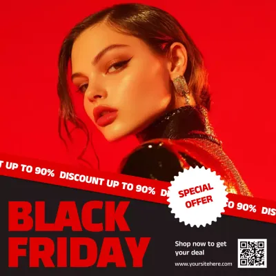 Red Trendy Sale Promotion Social Media Post