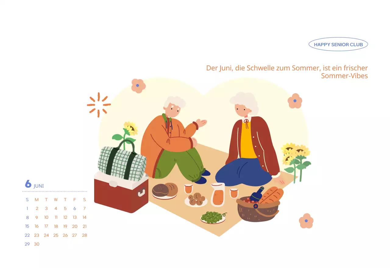 Geschäftskalender mit niedlichen Illustrationen