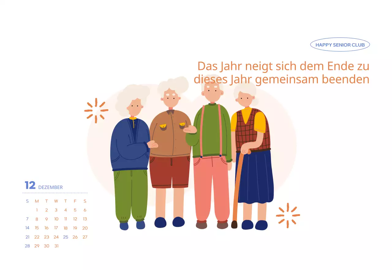 Geschäftskalender mit niedlichen Illustrationen