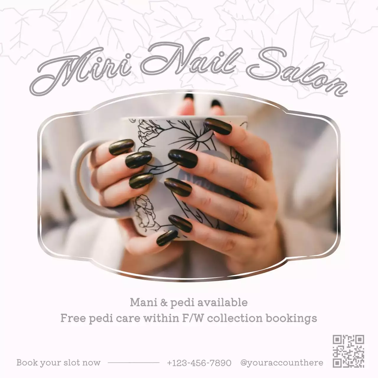 Beige Elegant Nail Salon Promotion Social Media Post