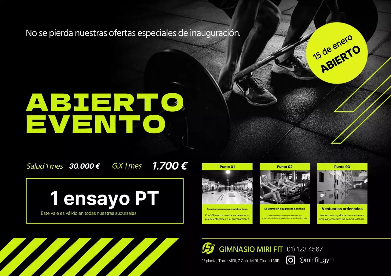 Promocionar la apertura del gimnasio de neón con folletos