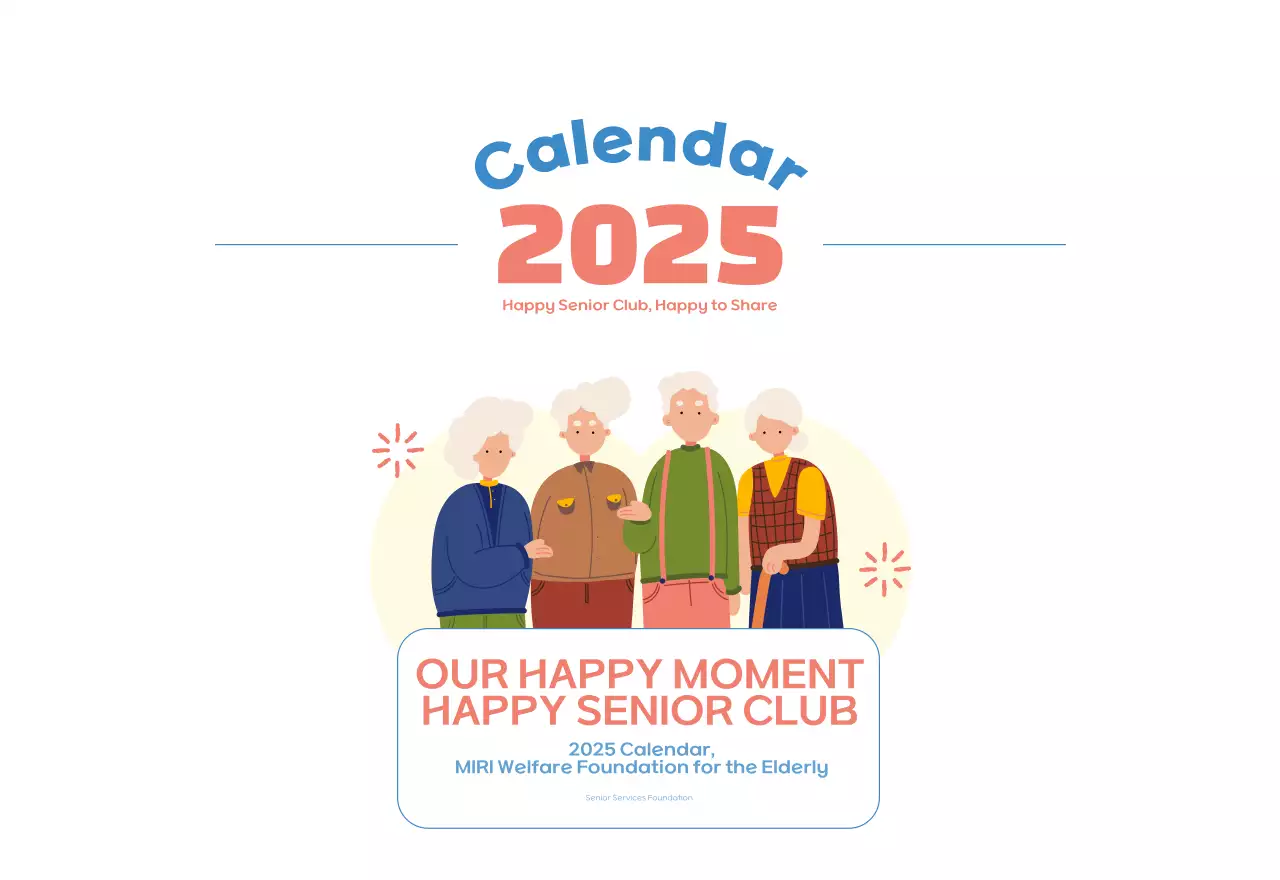 Business calendar with cute illustrations