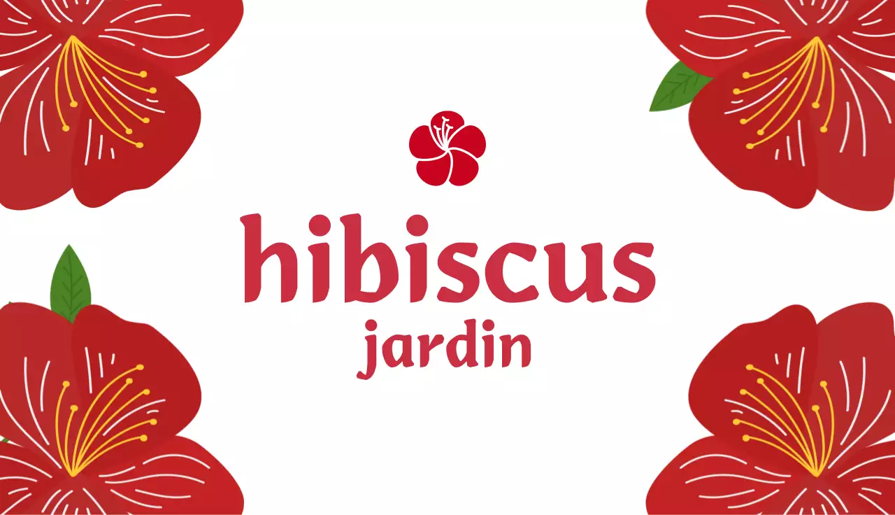 carte de visite fleurie rouge