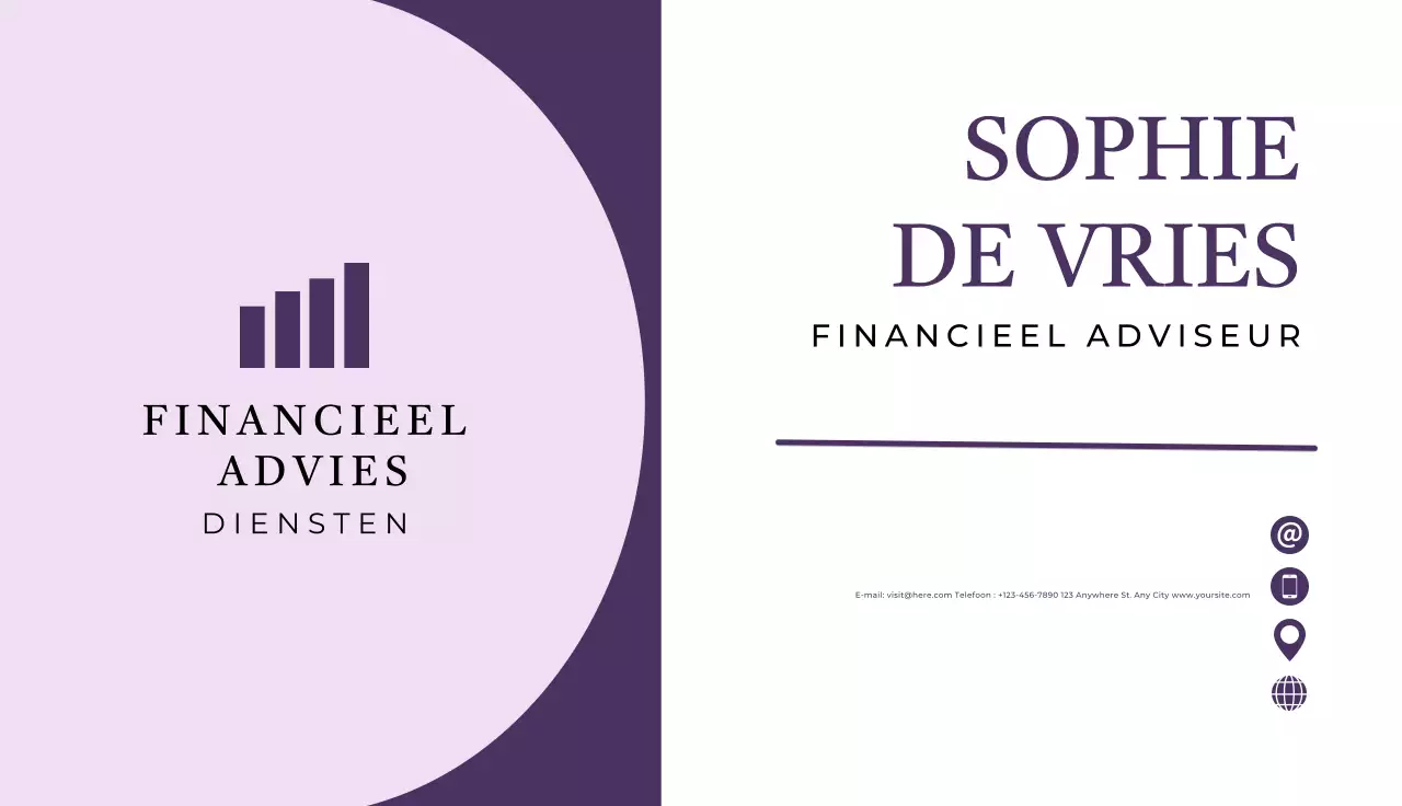 paars professioneel visitekaartje