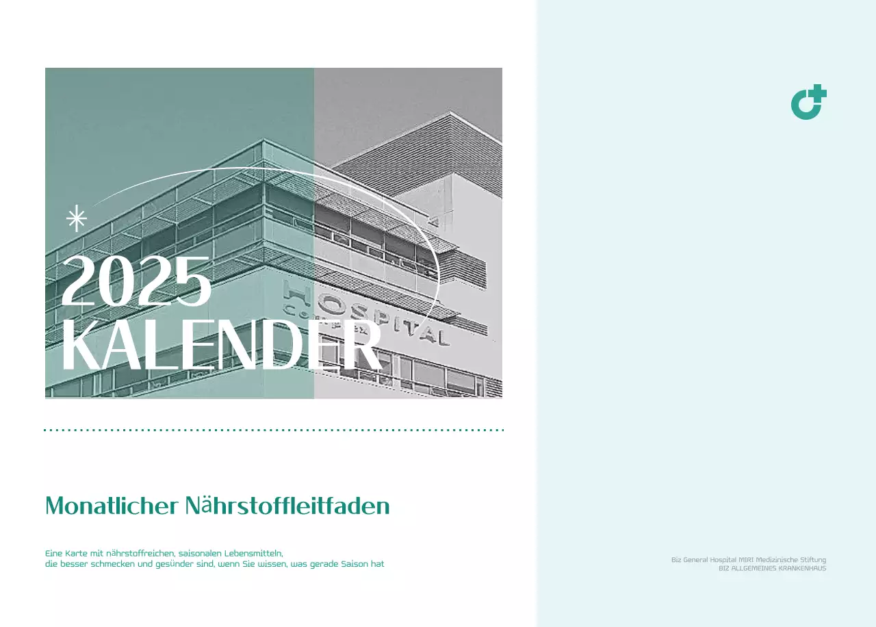 Krankenhauskalender in grünem Fotorahmen