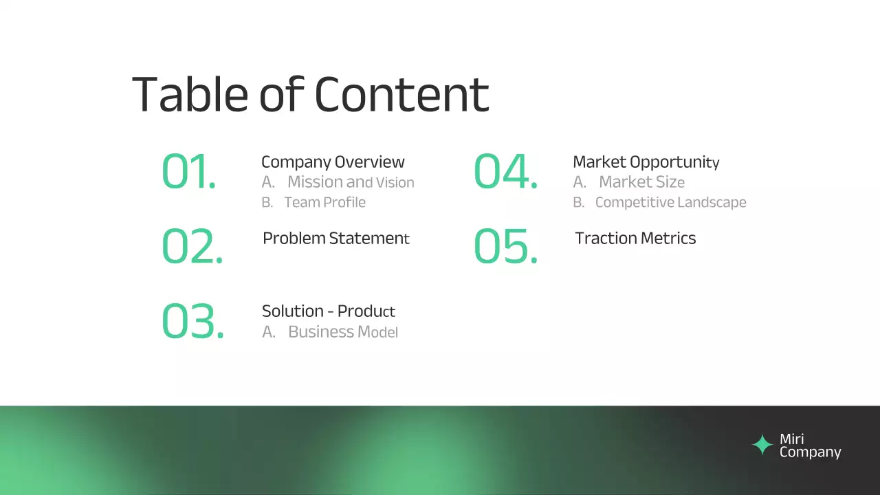 Green Professional Business Pitch Presentation