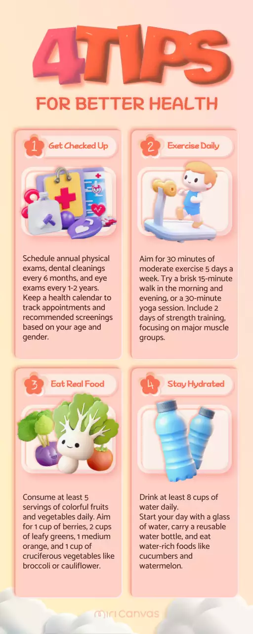 Pink Minimal Health Guide Infographic