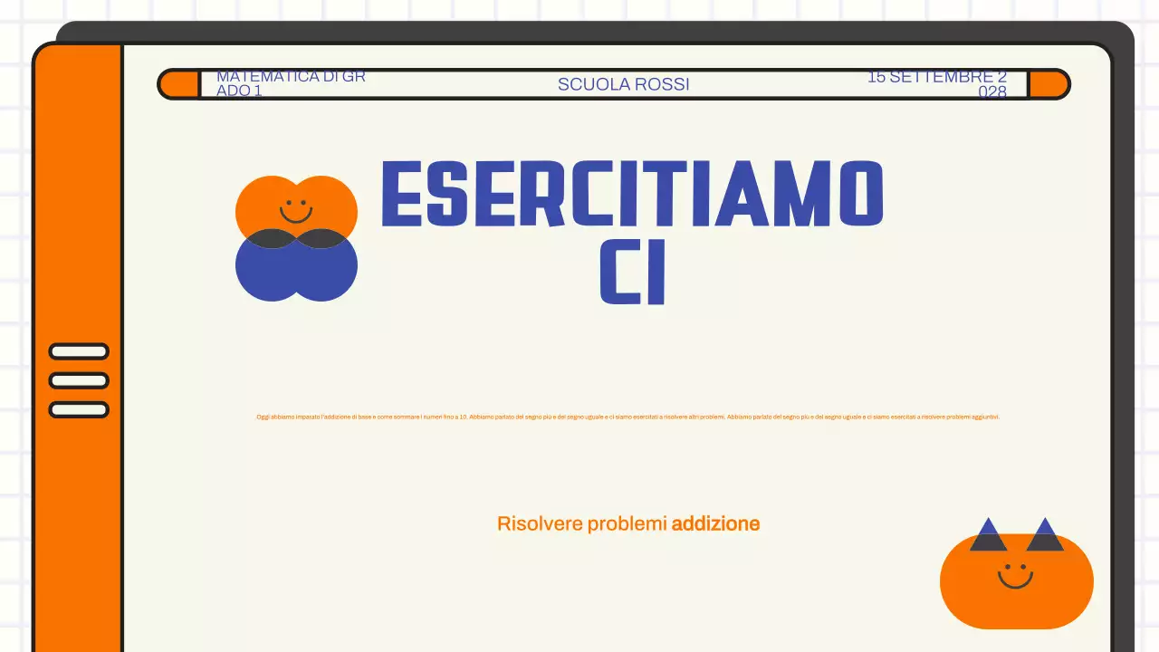 Presentazione della classe di matematica sulle addizioni di base