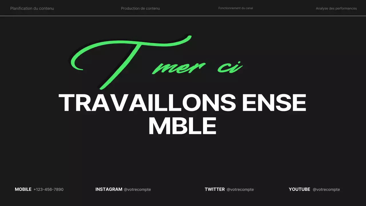 portfolio créatif moderne et noir