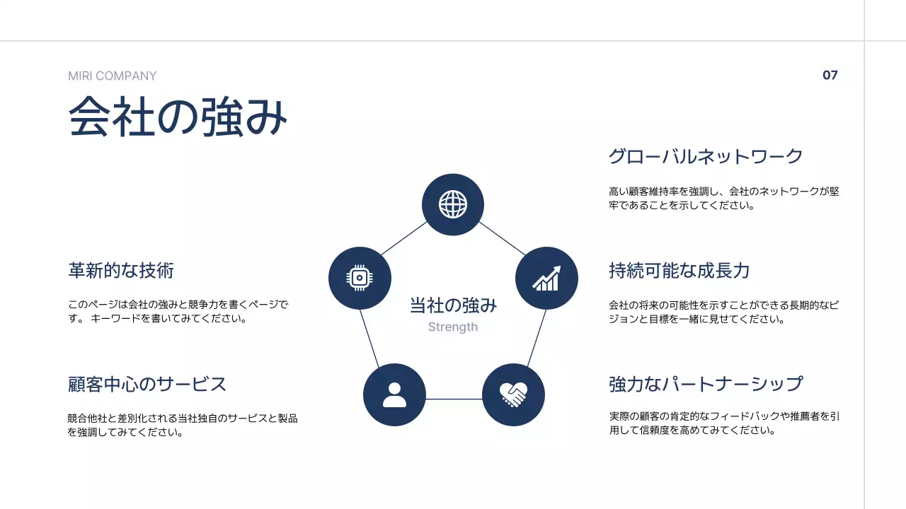 青 シンプル 会社紹介 会社案内 プレゼンテーション