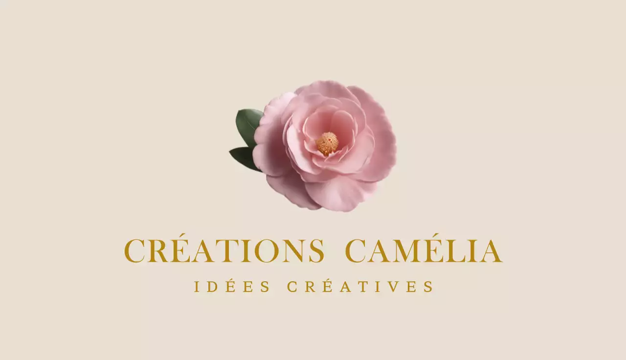 carte de visite florale beige