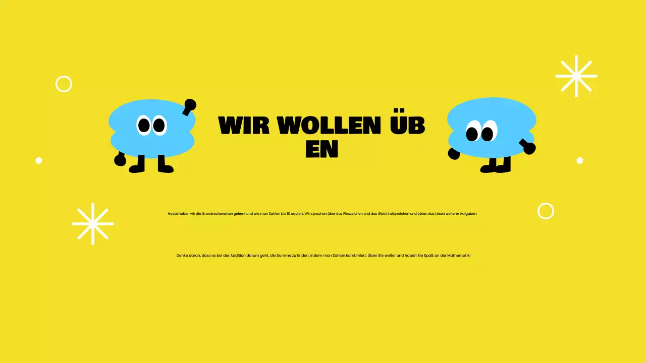 Gelbe spielerische Grundaddition Präsentation