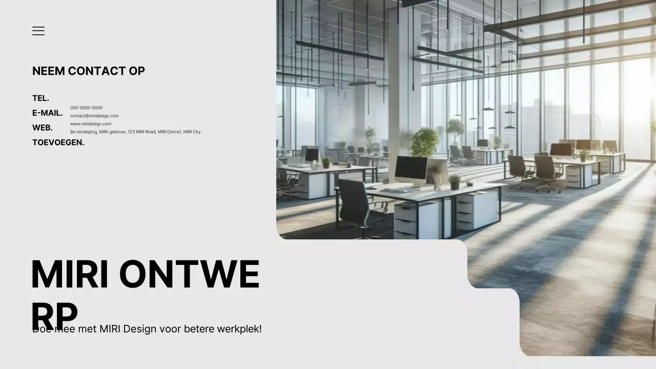 Een brand briefing voor een modern kantoorinterieur in zwart en wit