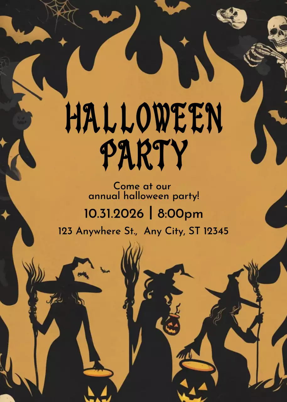 Orange Gothic Halloween Invitation