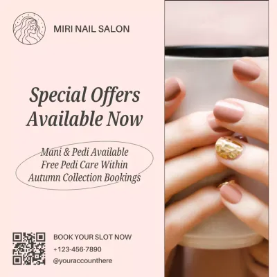 Beige Elegant Nail Promotion Social Media Post