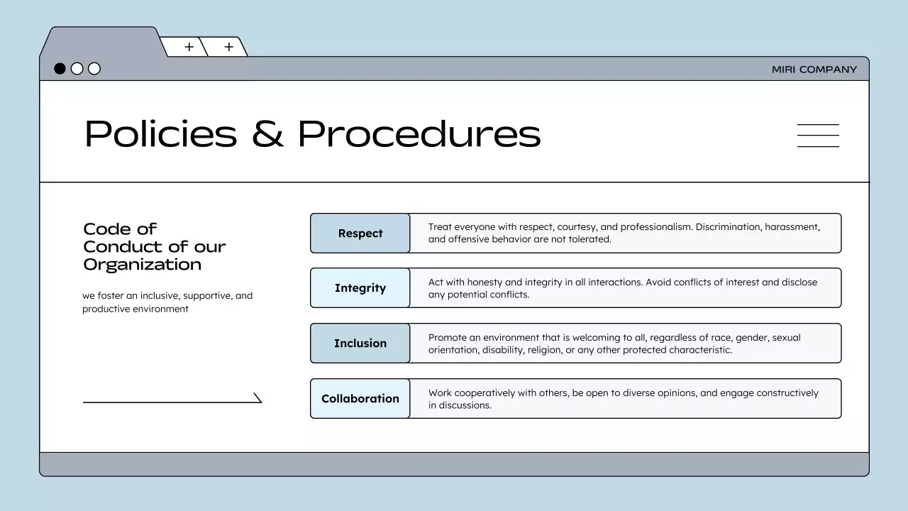Bài thuyết trình hướng dẫn nhân viên tối giản màu xanh