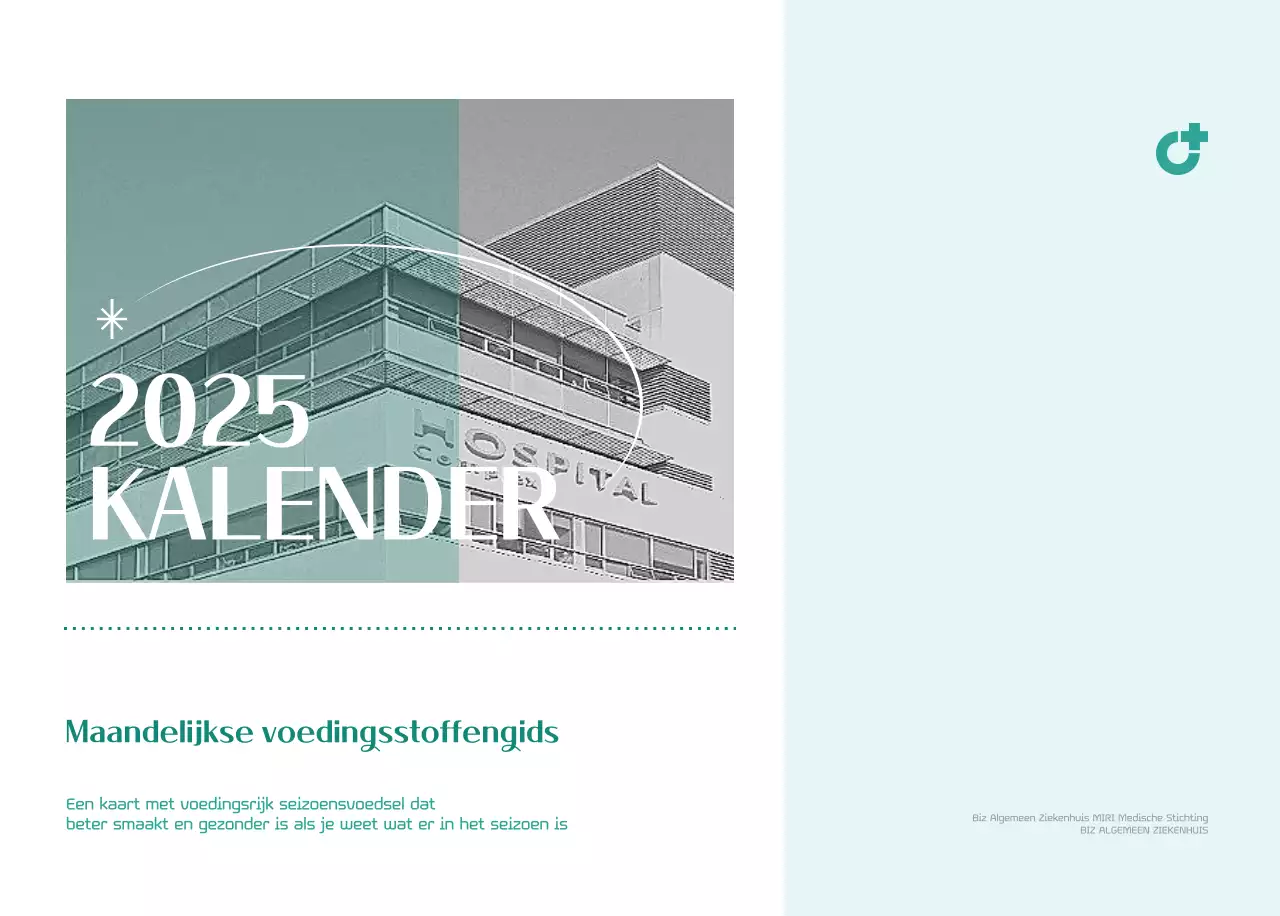 Ziekenhuiskalender in groen fotolijstje