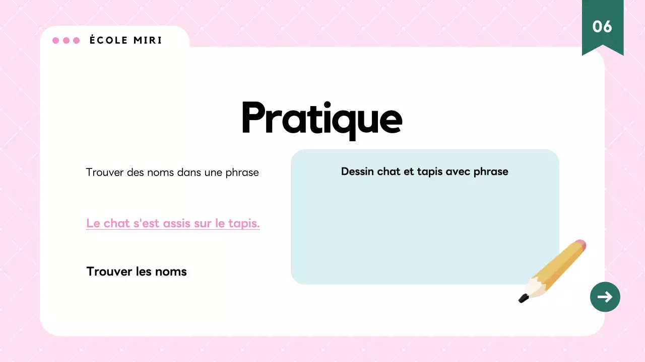 Matériel de cours de grammaire moderne rose