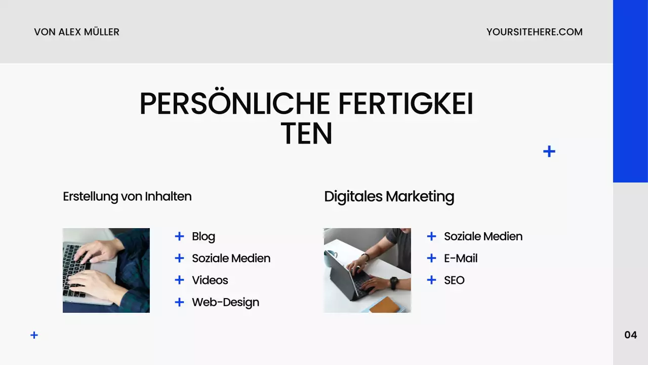 Blaues Modernes Kreativitätsportfolio