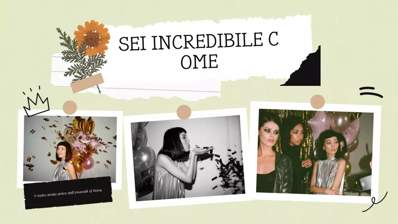 Beige Bianco Scrapbook Collage Compleanno Presentazione