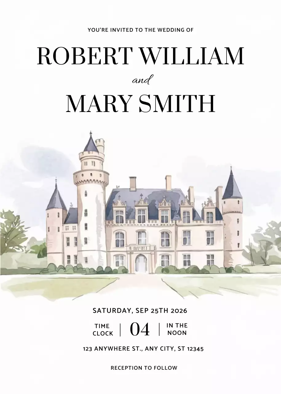 White Elegant Wedding Invitation