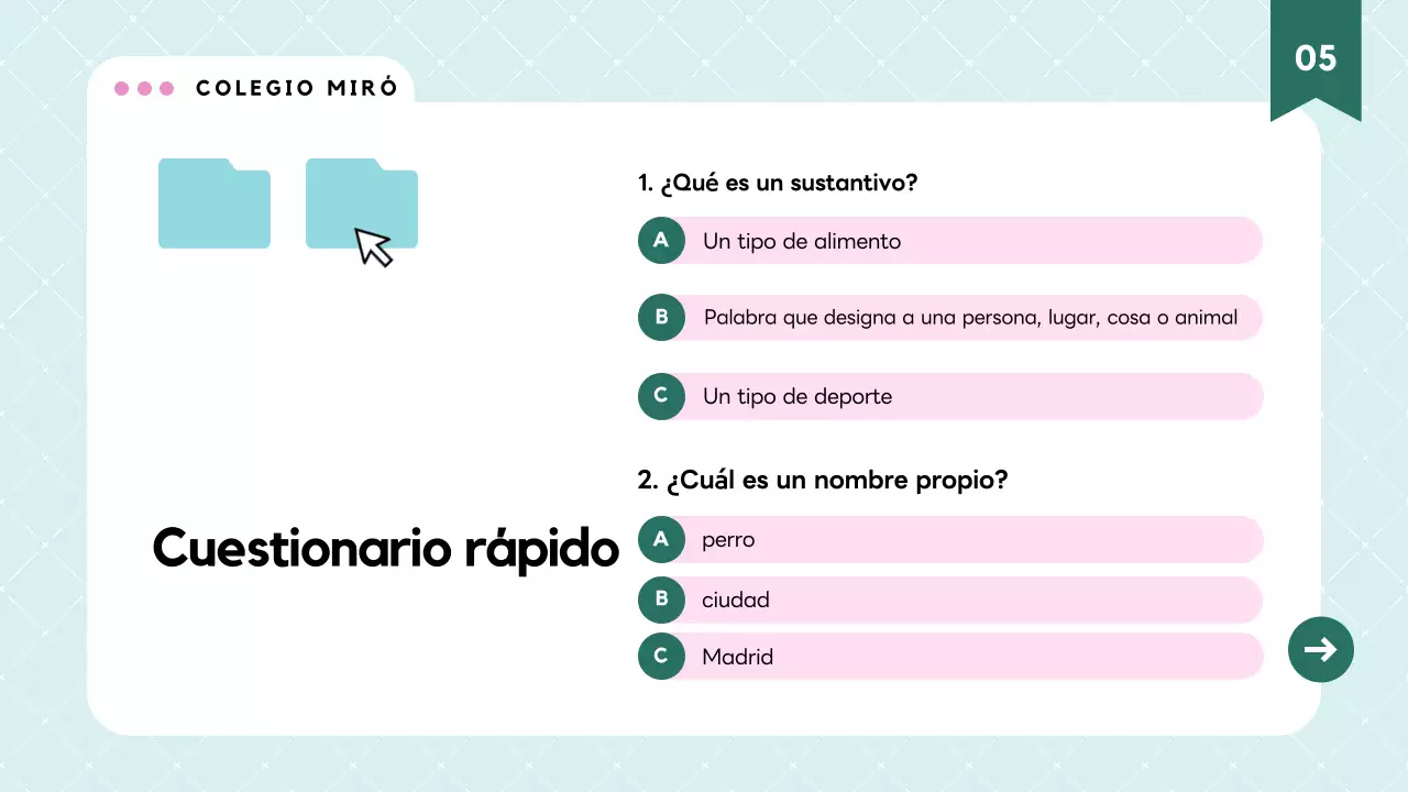 Material de clase de gramática moderna rosa