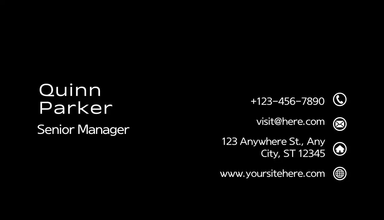 Black Minimal Business Card