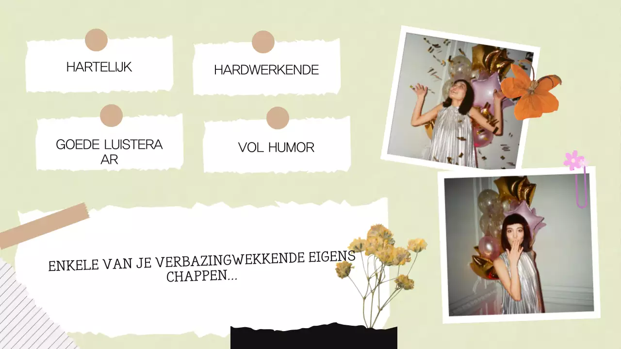 Beige Wit Scrapbook Collage Verjaardag Presentatie