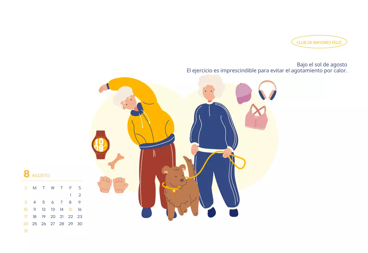 Calendario comercial con simpáticas ilustraciones
