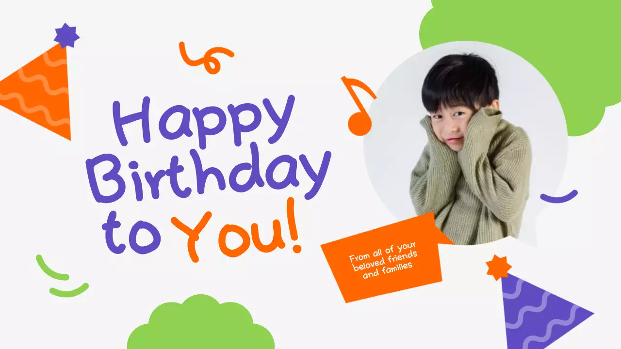 Orange Playful Birthday Card Presentation