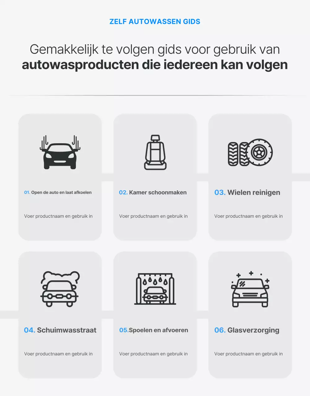 Promoot zwarte moderne autowasproducten