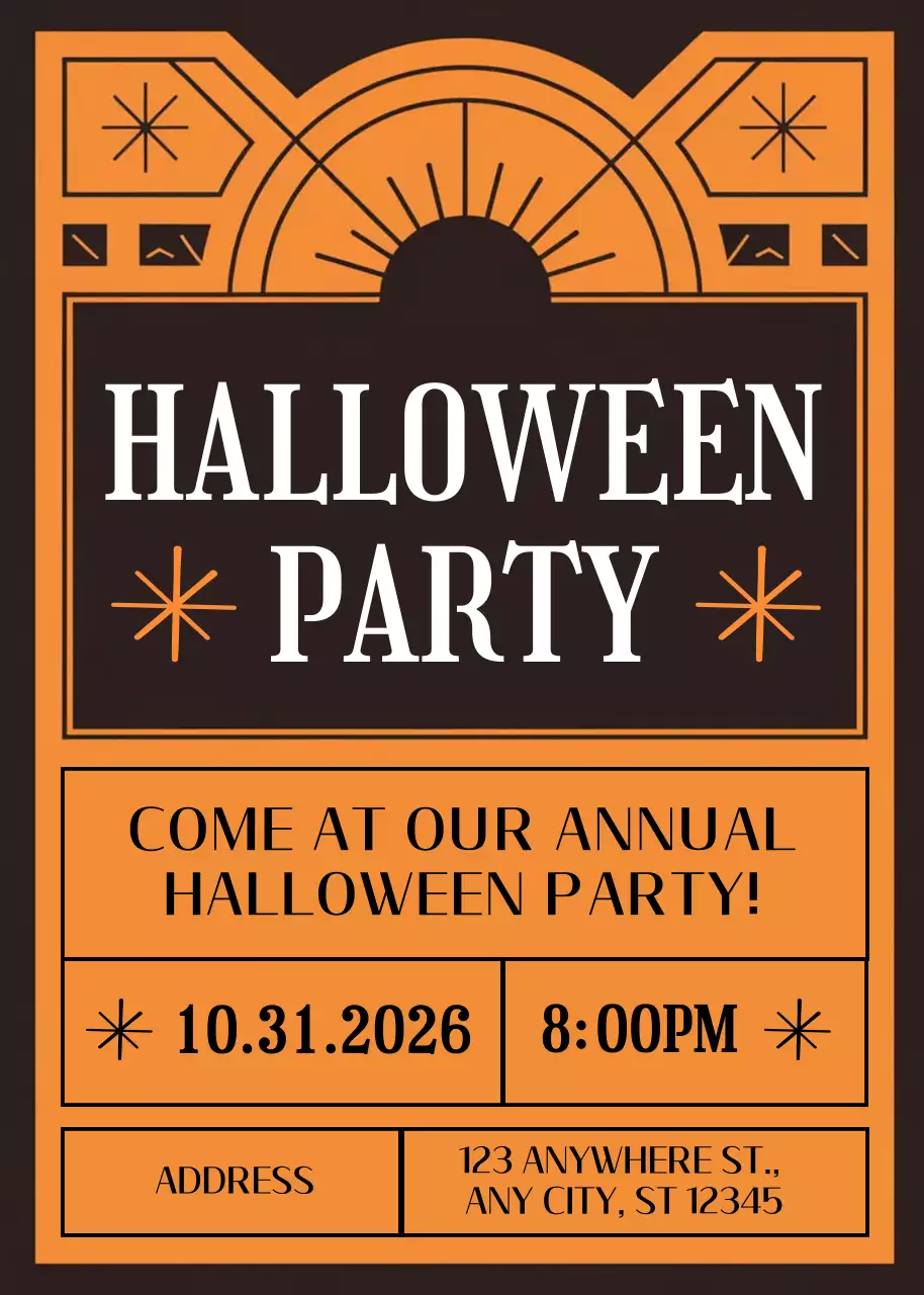 Orange Vintage Halloween Invitation