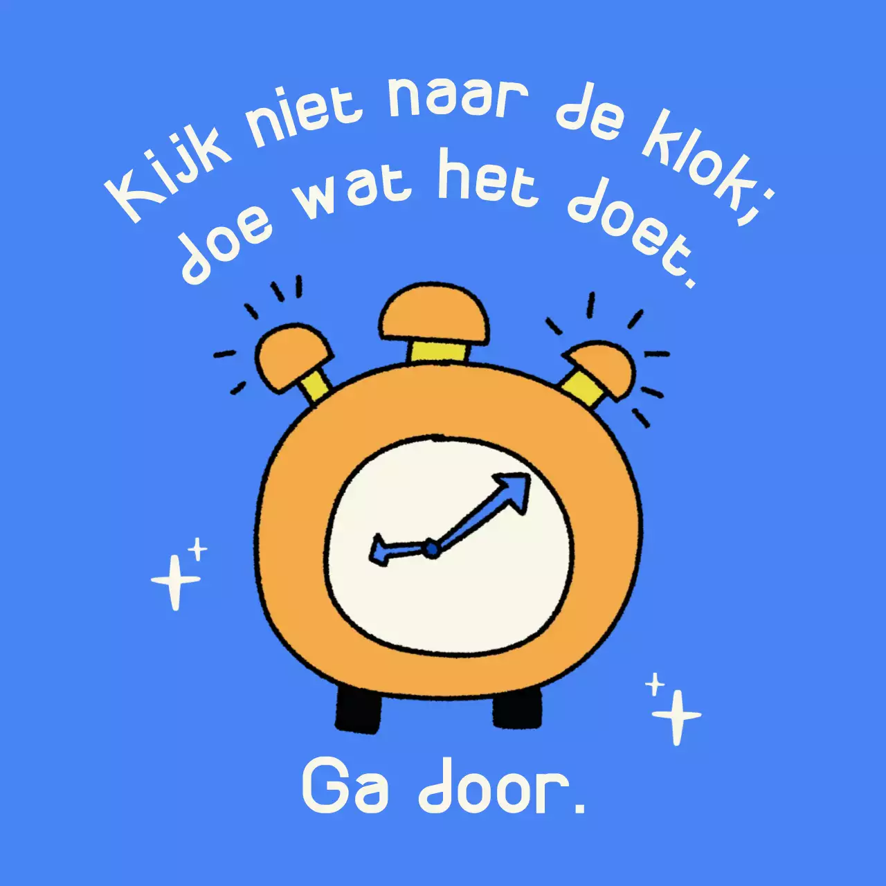 blauwe eenvoudige motivatie poster klok