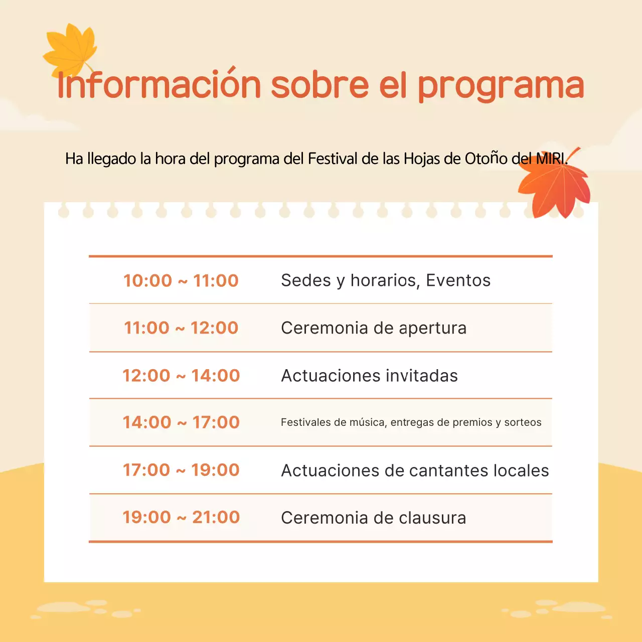 Guía del Festival Beige Simple