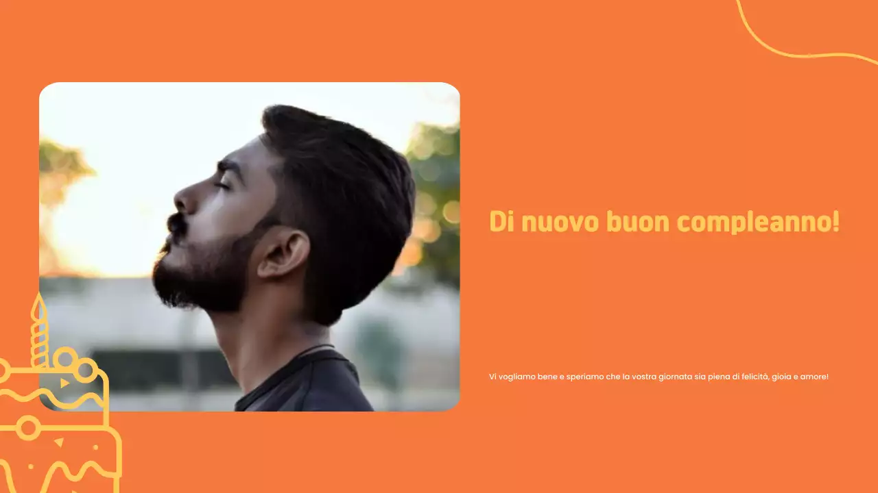 arancione semplice presentazione del compleanno