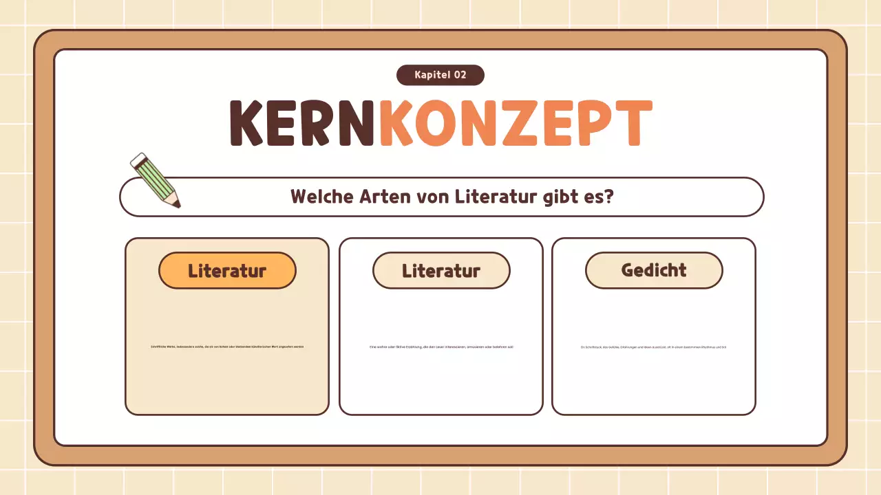 orangefarbener einfacher Literaturkurs