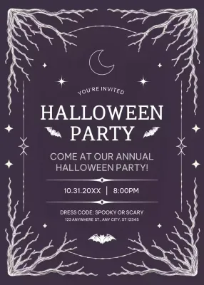black gothic Halloween invitation