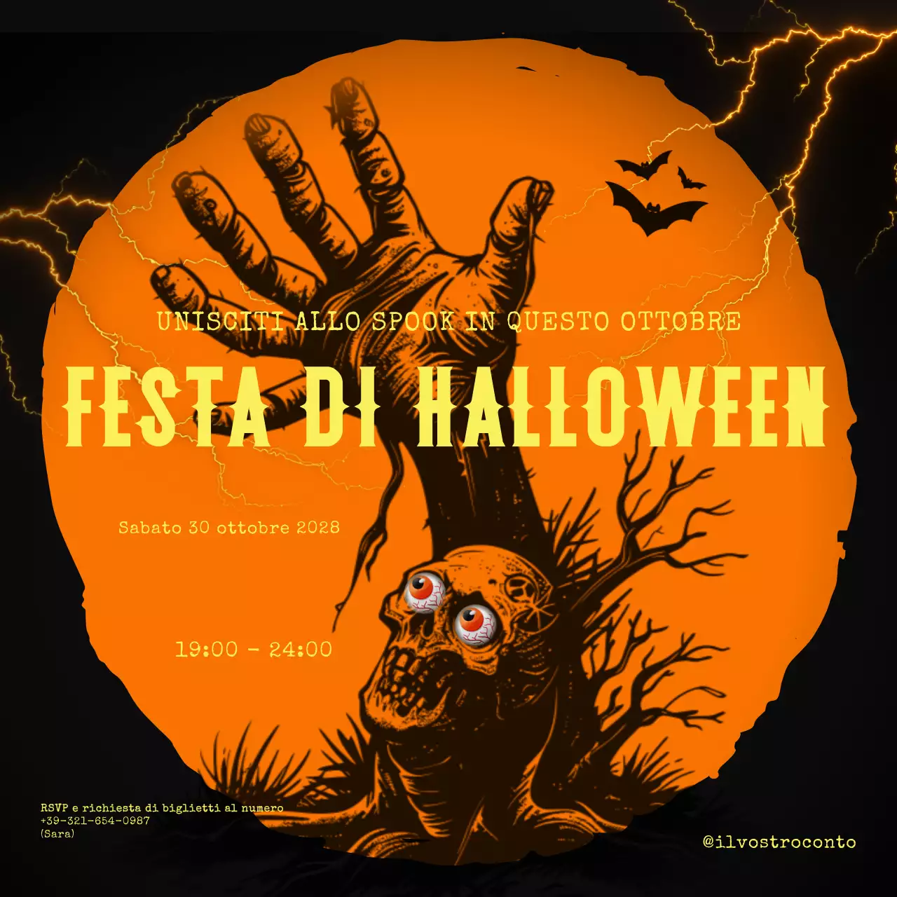 Promozione dell'evento della festa di Halloween