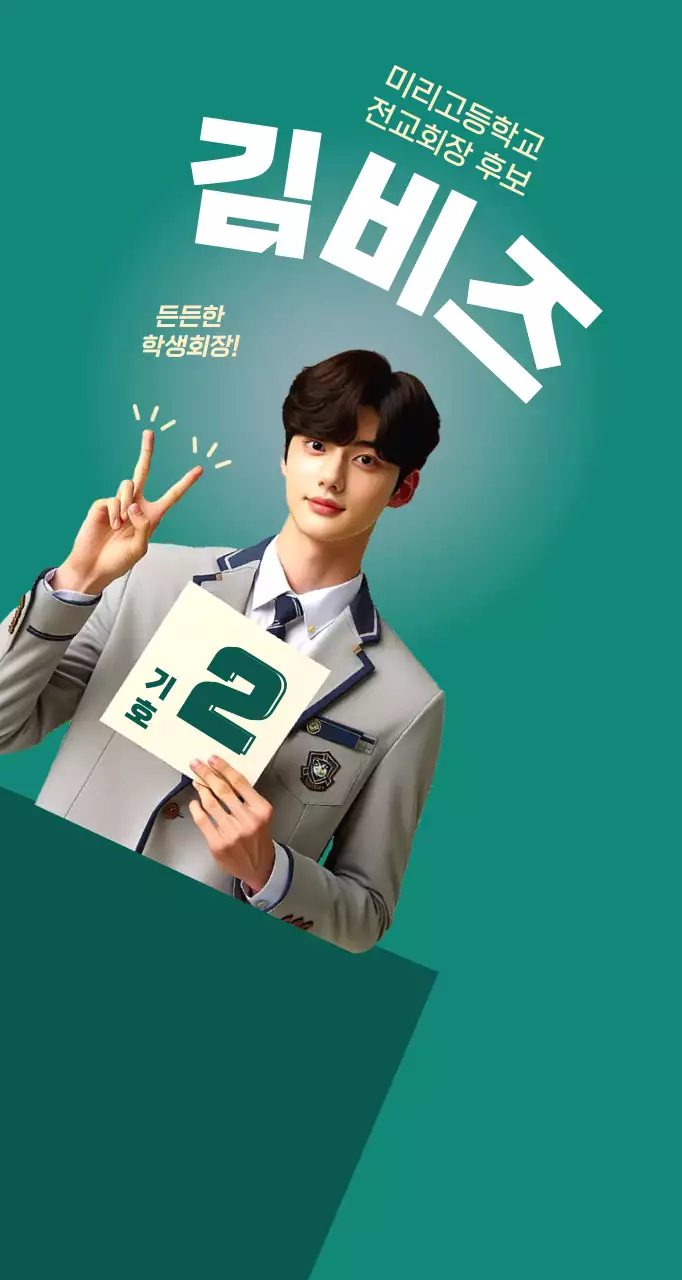 보라 깔끔 선거 포스터