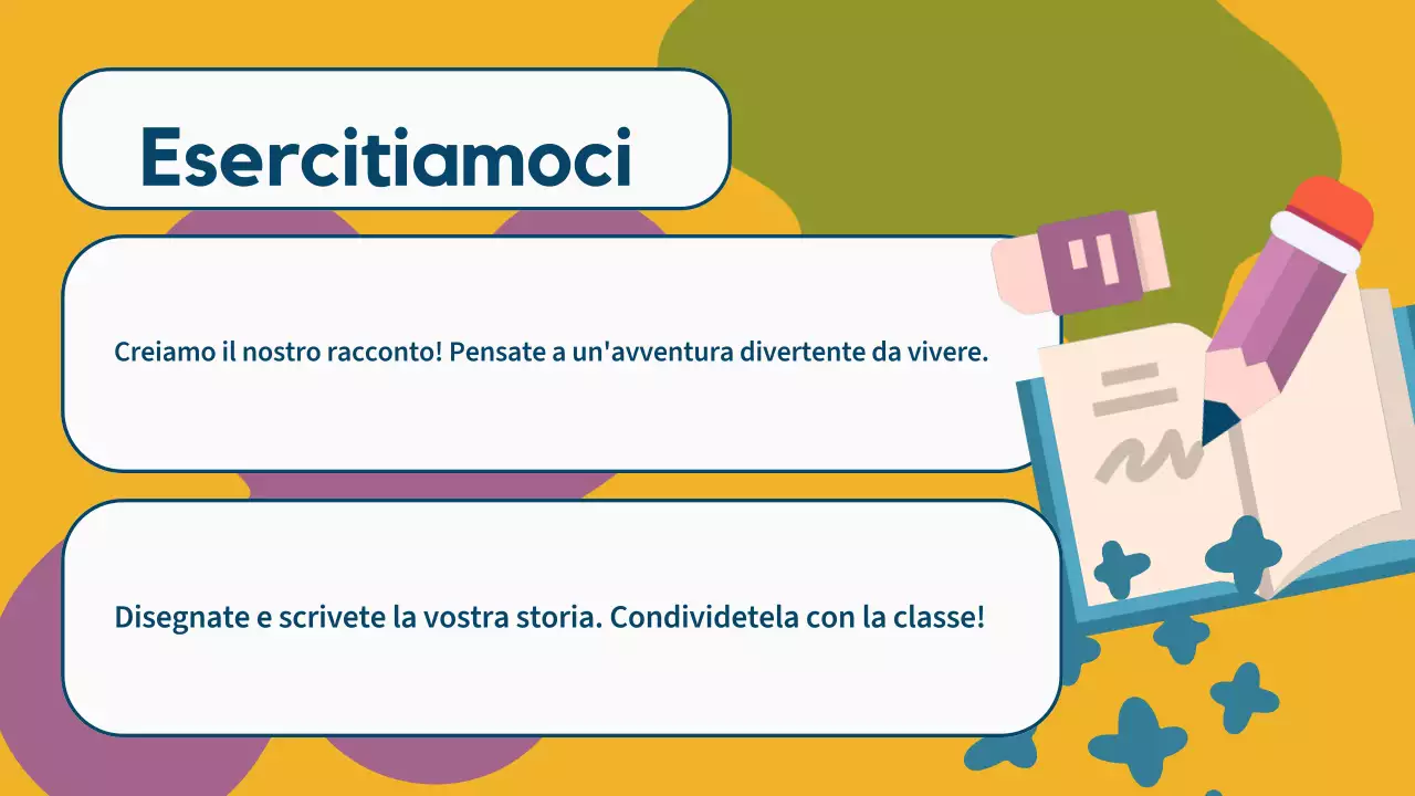 Illustrazione colorata Letteratura Presentazione dei materiali di classe