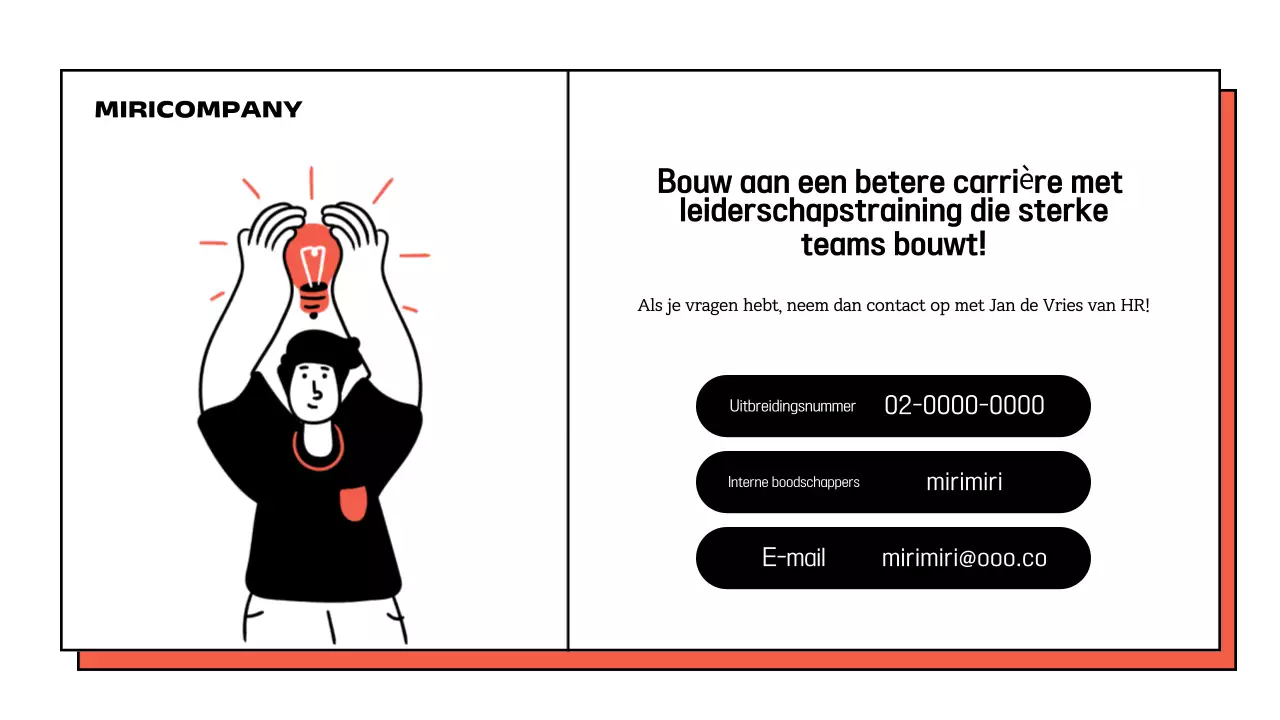 Promoot een eenvoudig intern seminar in wit en oranje