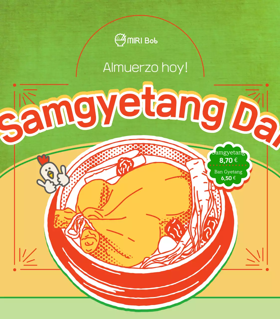 Anuncio abstracto de comida retro