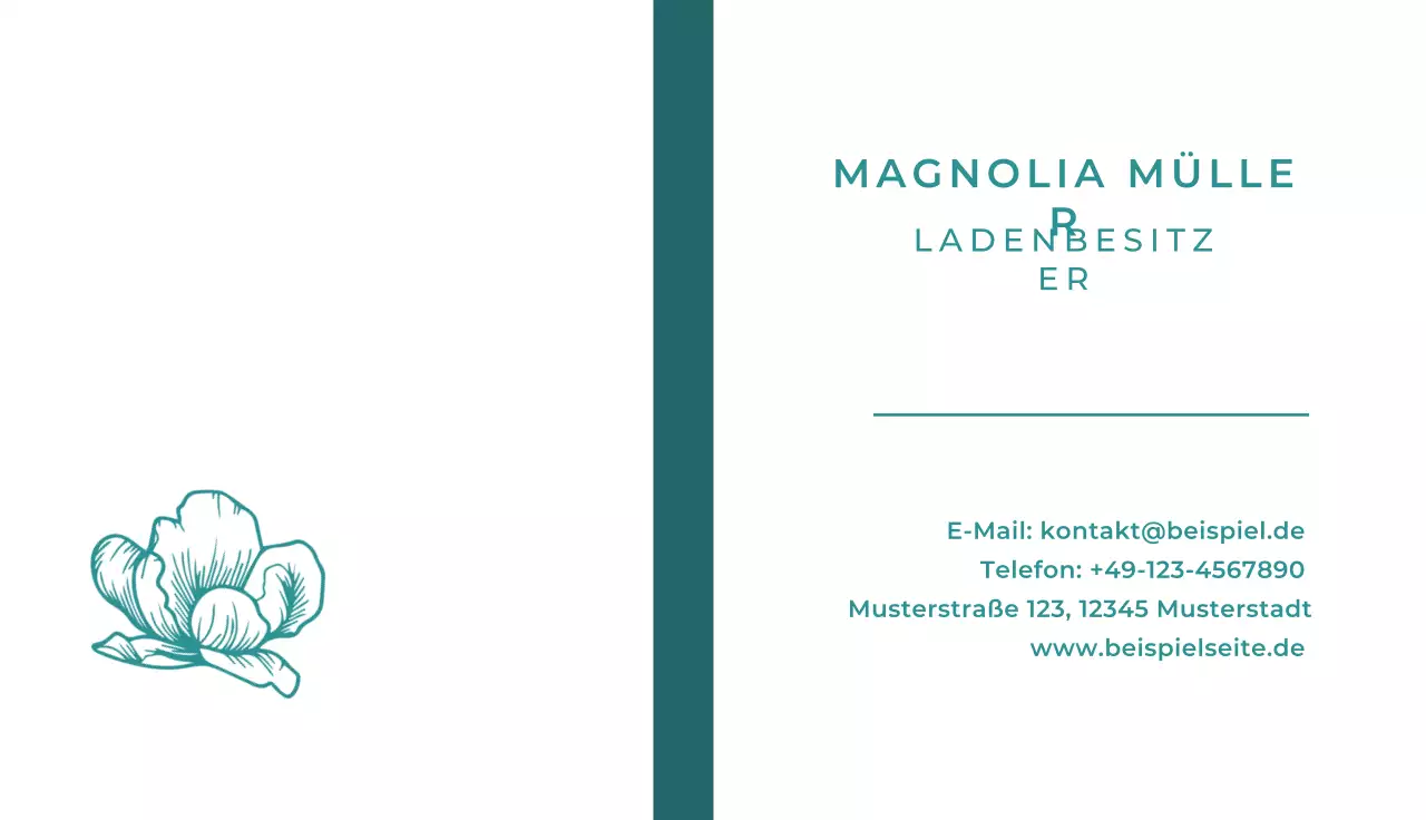 Minimal-Visitenkarte in Petrol