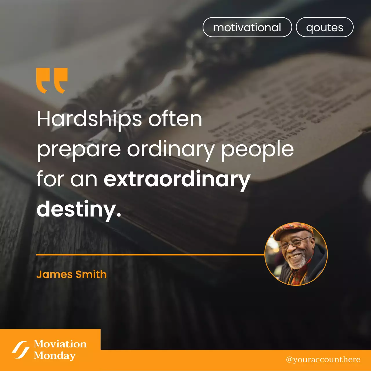 Orange Modern Motivational Announcement Social Media Post