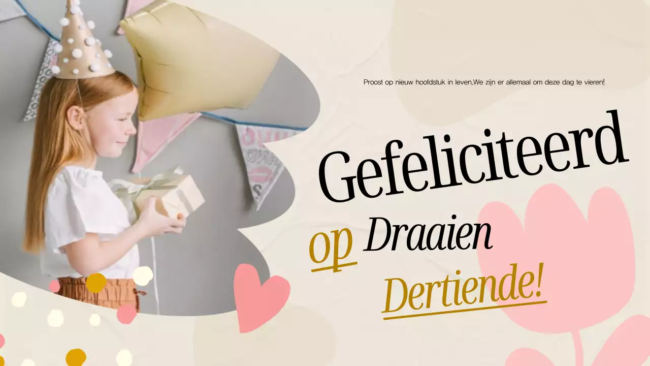 Roze en grijze minimale verjaardagskaart